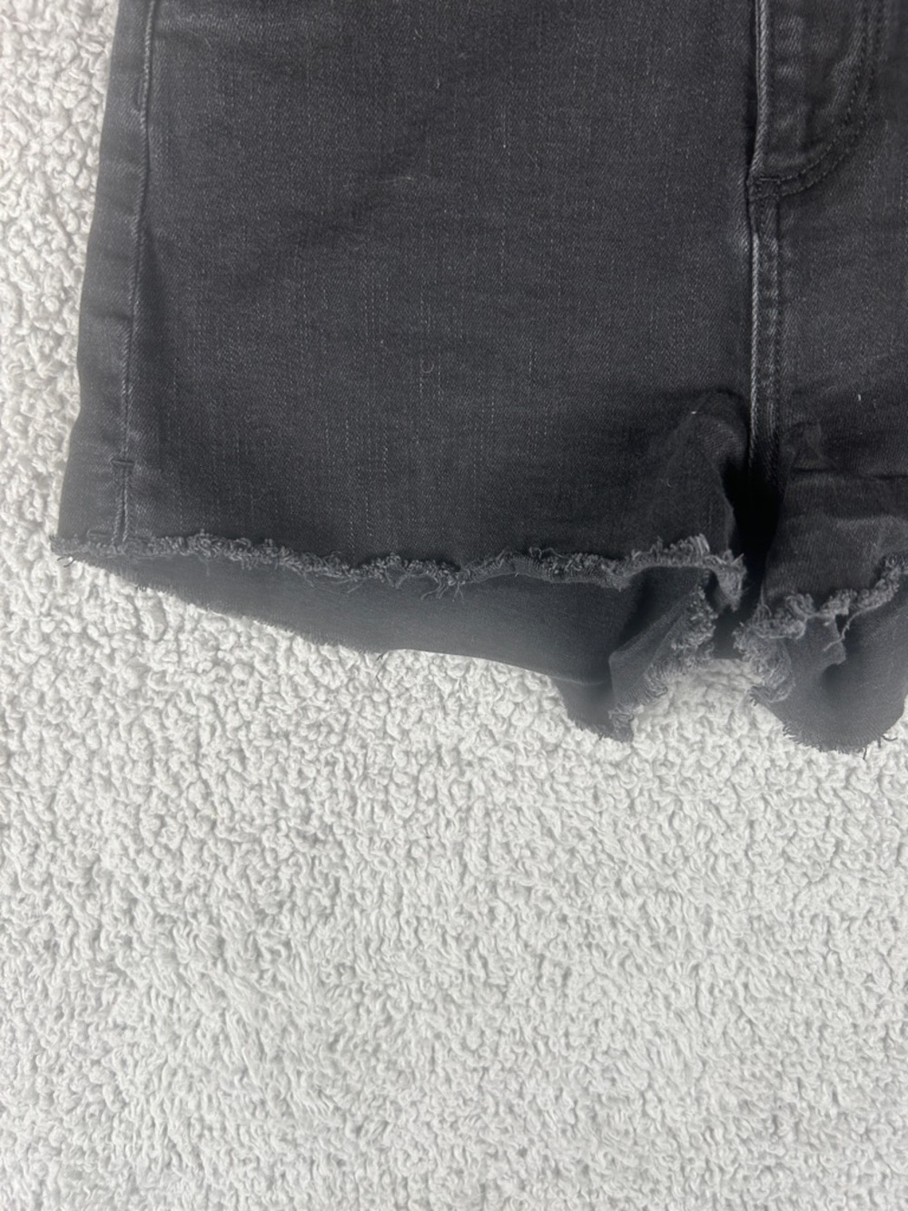 Paige Margot Short Raw Hem Black Denim Short Size 26 - Picture 5 of 15
